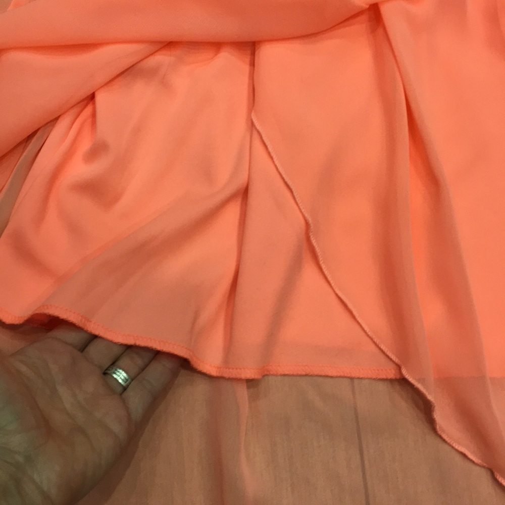 Gorgeous coral neon and white crochet dress. - Picture 3 of 8